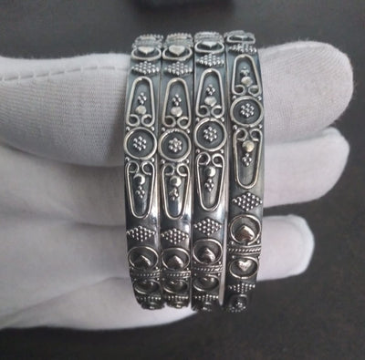 Geometric Handcrafted Oxidized Bangles