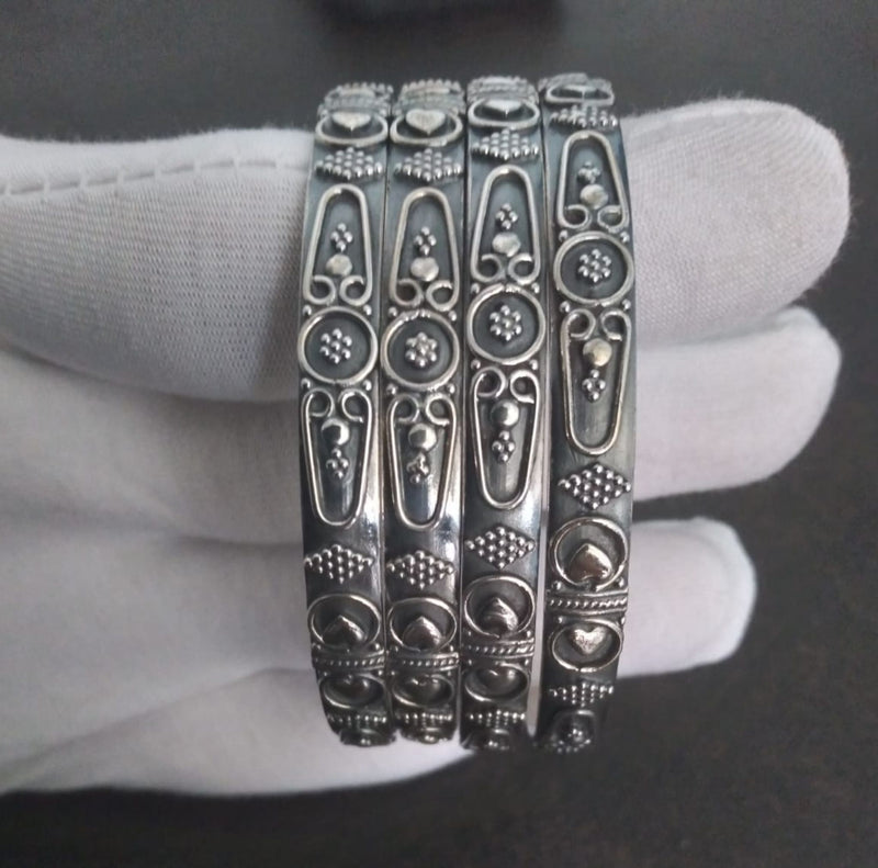 Geometric Handcrafted Oxidized Bangles