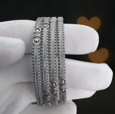 Oxidized Silver Bangles