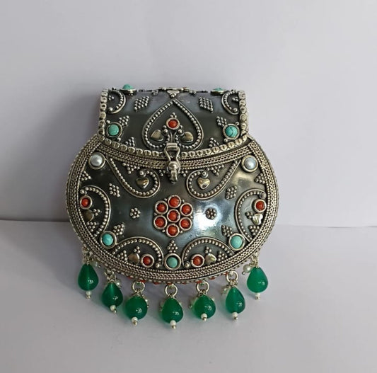 Oxidized Sterling 925 Silver Purse